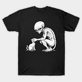 Alien Petting Cat T-Shirt